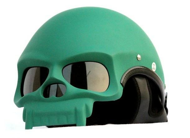 Skull helmet motorcycle scooters motor half helmet green for riding/ halloween