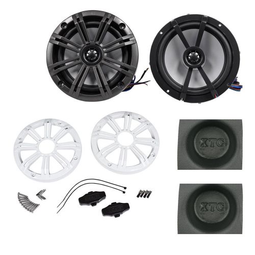 Kicker km654cw km-series 6.5&#034; marine coaxial speakers with acoustic baffle pair