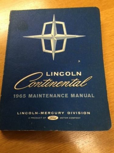 1965 ford lincoln continental maintenance service repair shop manual used
