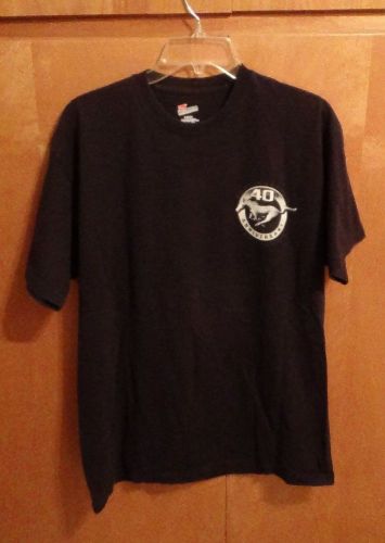 Ford mustang black tee t shirt men&#039;s lrg, 40th anniversary official merchandise