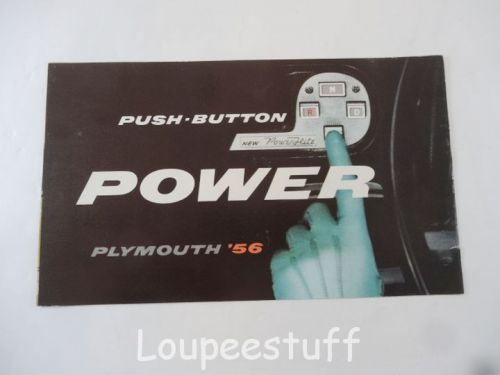 1956 plymouth dealer&#039;s sales brochure push button power  l309