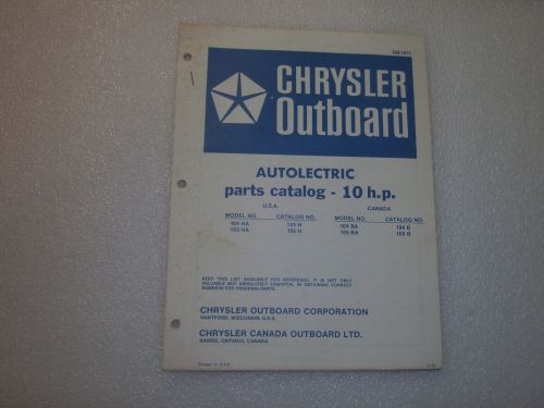 Chrysler autolectric service parts catalog 10 hp