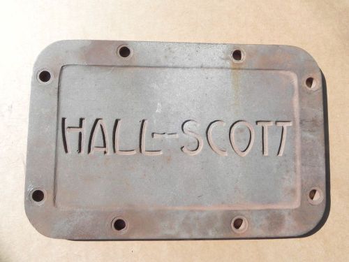 Vintage hall scott aluminum engine block hand hole block off plate