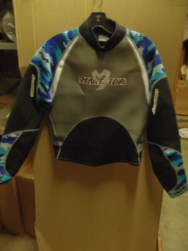 Slippery matrix wetsuit top new old stock black grey blue camo lg