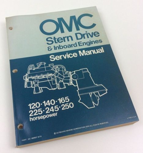 Original vintage 1974 omc stern drive &amp; inboard engines service manual big book