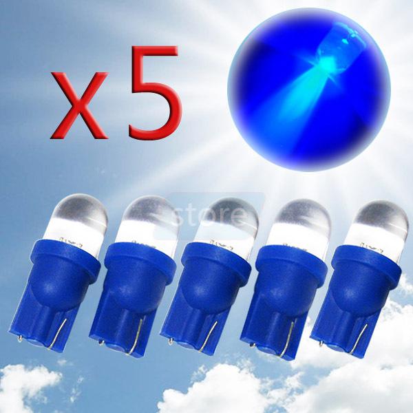 5pcs t10 194 w5w 1 led blue dome instrument interior car light bulb lamp
