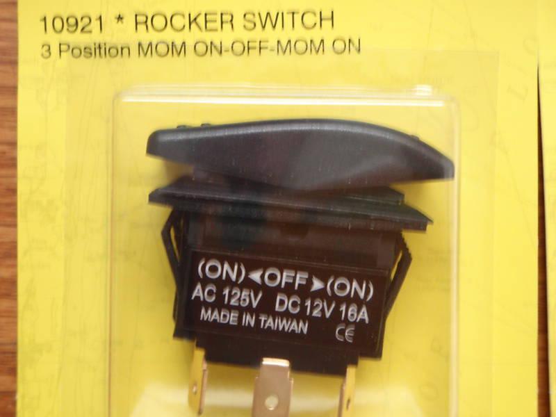 Rocker switch black 3 position mom (on) off (on) 10921 