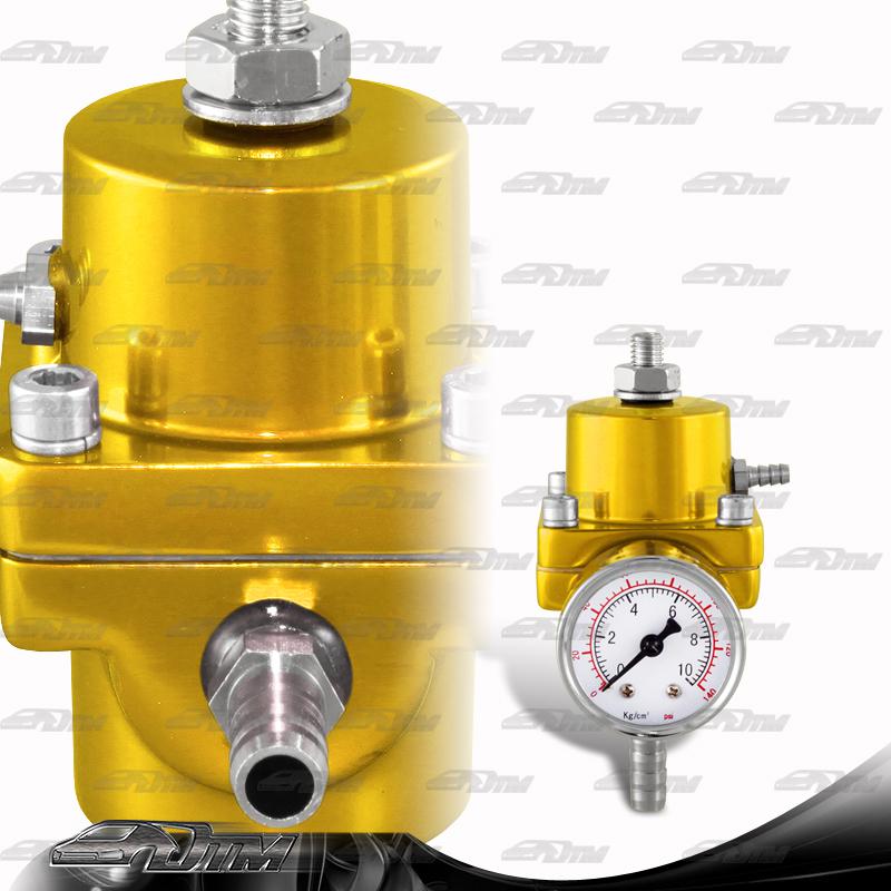 Universal jdm style adjustable fuel pressure regulator - gold