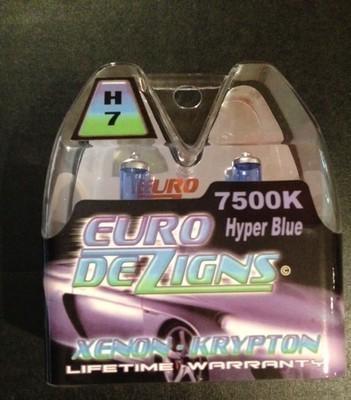 Hyper blue h7 xenon hid low beam headlights bulbs 7500k new design high filament