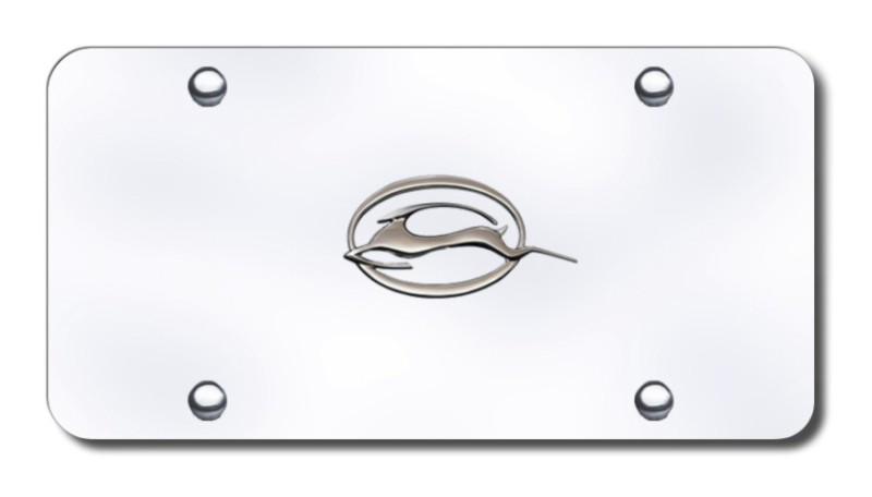 Gm impala logo chrome on chrome license plate made in usa genuine