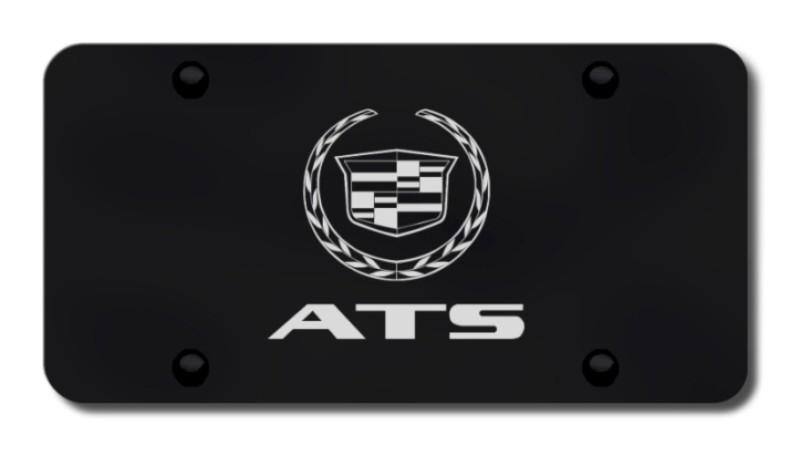 Cadillac ats laser etched black license plate made in usa genuine