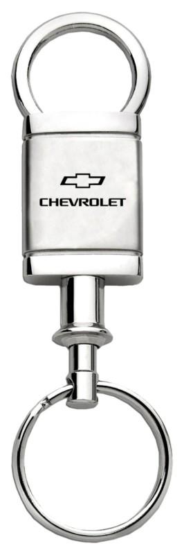Gm chevrolet satin-chrome valet keychain / key fob engraved in usa genuine