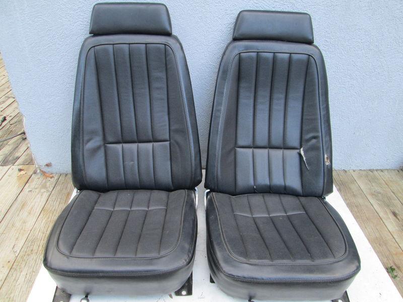 68 proper 69-76 corvette seats and tracks rh & left black oem gm c3