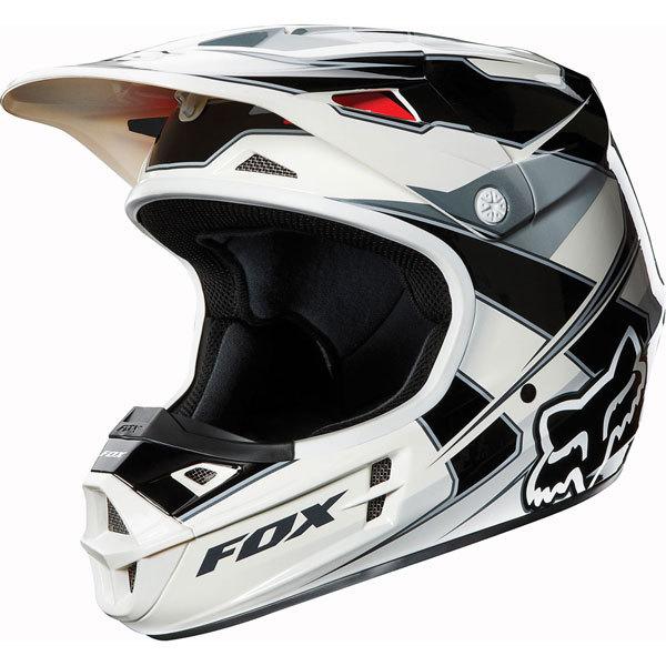 Black xxl fox racing v1 race helmet 2013 model