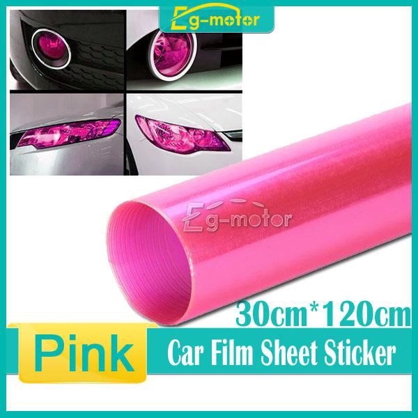 30x120cm car vehicle vinyl film decal sticker fog light headlight smoke pink