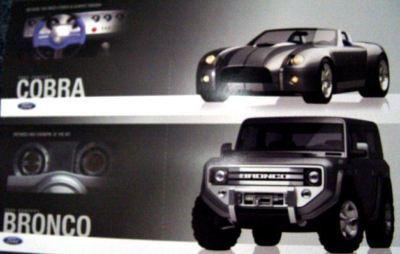 2005 ford gt supercar, mustang, bronco postcards brochure - awesome!! free ship!