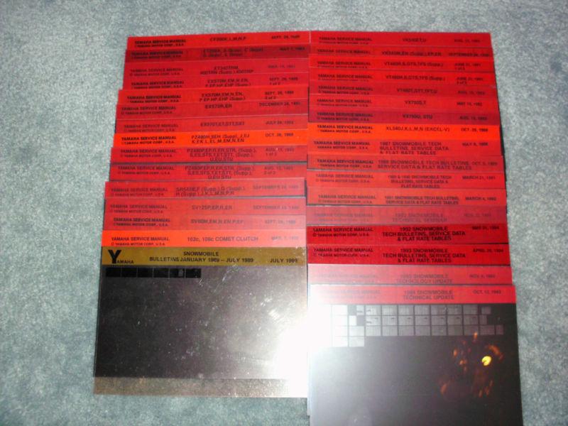 Lot 32 yamaha microfiche cards service manuals tech  bulletins snowmobile pz sr 