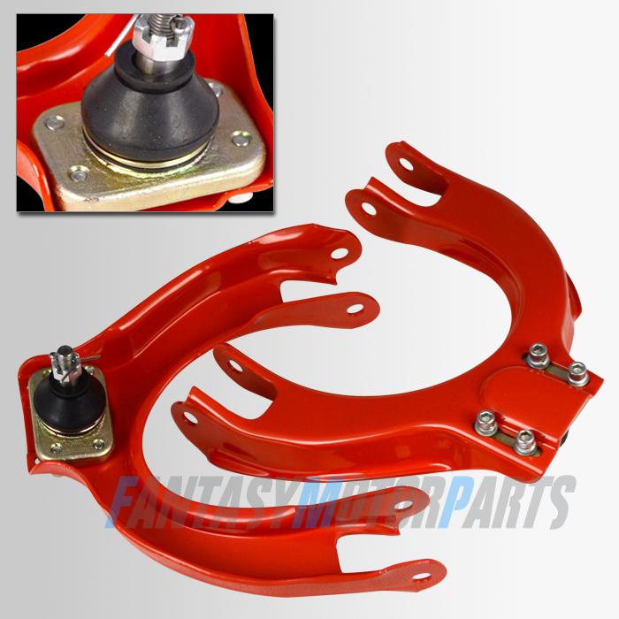 Civic crx si ef b16 d16 red adjustable front upper control arms suspension kit