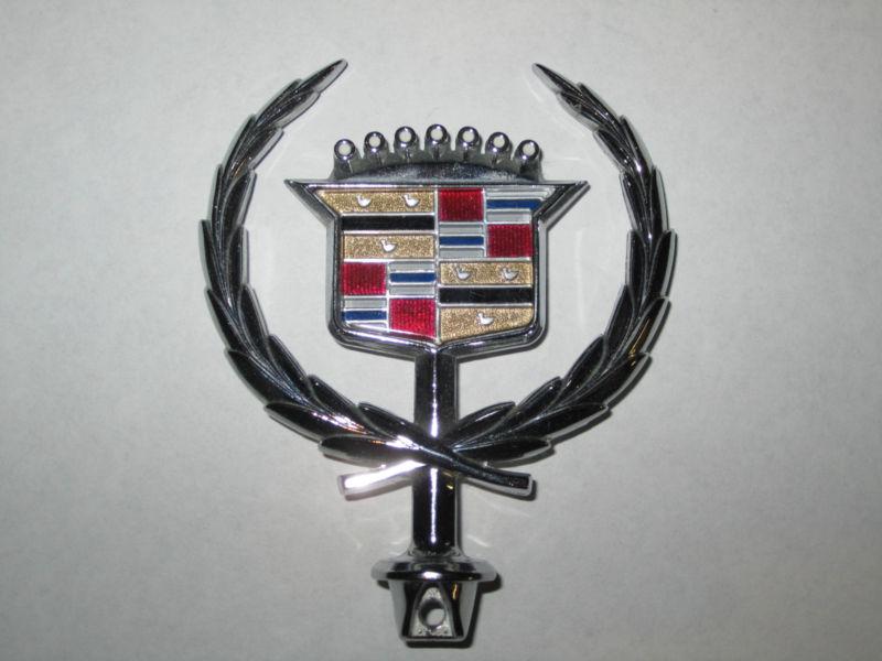 Cadillac hood decal emblem ornament seville? silver chrome nice!