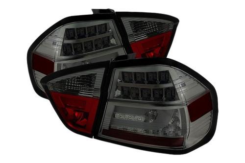 Spyder be9006lbg2 smoke euro tail lights rear stop lamps w leds 1 pair