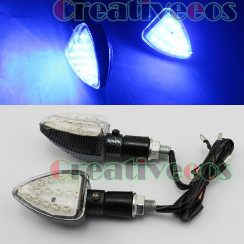 2x blue motorcycle scooter turn signals led turn signal indicators lights light 
