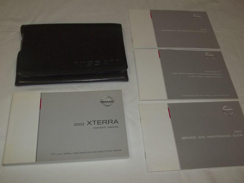 2003 nissan xterra owner manual 5/pc.set & black nissan trifold factory case.oem