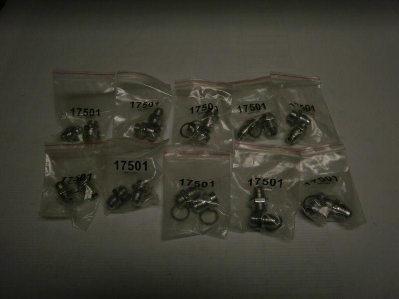10 x 2 packs 9/16-24 to -6 an polished carburetor bowl adapter fittings
