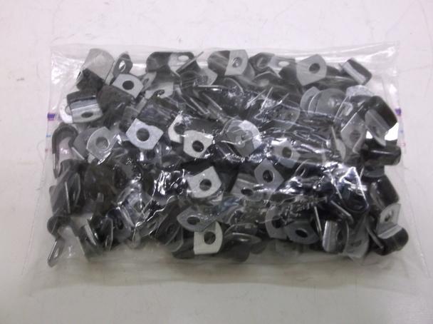Lot of 50 to 75 black coated 3/16" brakeline fitting clamps for custom choppers