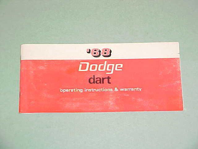 1968 dodge dart original owners manual service guide book 68 glovebox factory