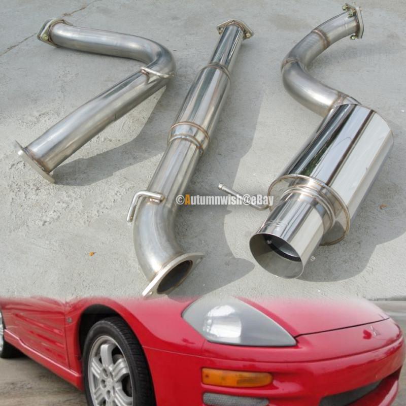 00-05 eclipse 4cyl 2.4l jdm 4" tip stainless steel full catback exhaust system