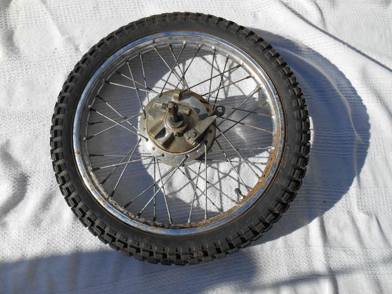Honda xl70 1974 motorcycle front wheel rim assembly axle backing plate brakes 