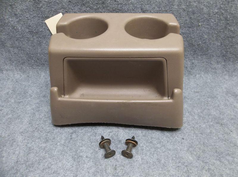 1992-1996 ford truck bench seat center cup holder w/mounting bolts taupe 17086