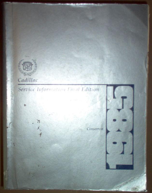 1985 cadillac cimarron service shop repair manual 85 oe