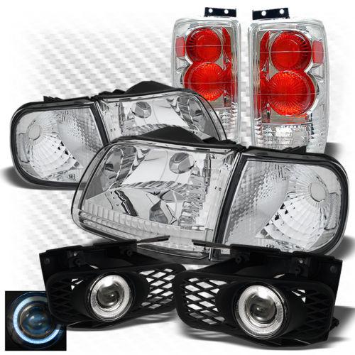 99-02 expedition chrome headlights + altezza tail lights + projector fog lights