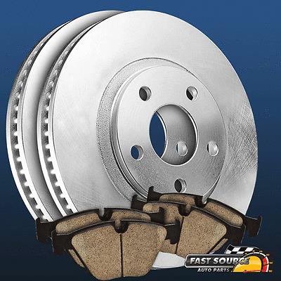 2 front premium blank oe replacement brake rotors and 4 ceramic pads f660360