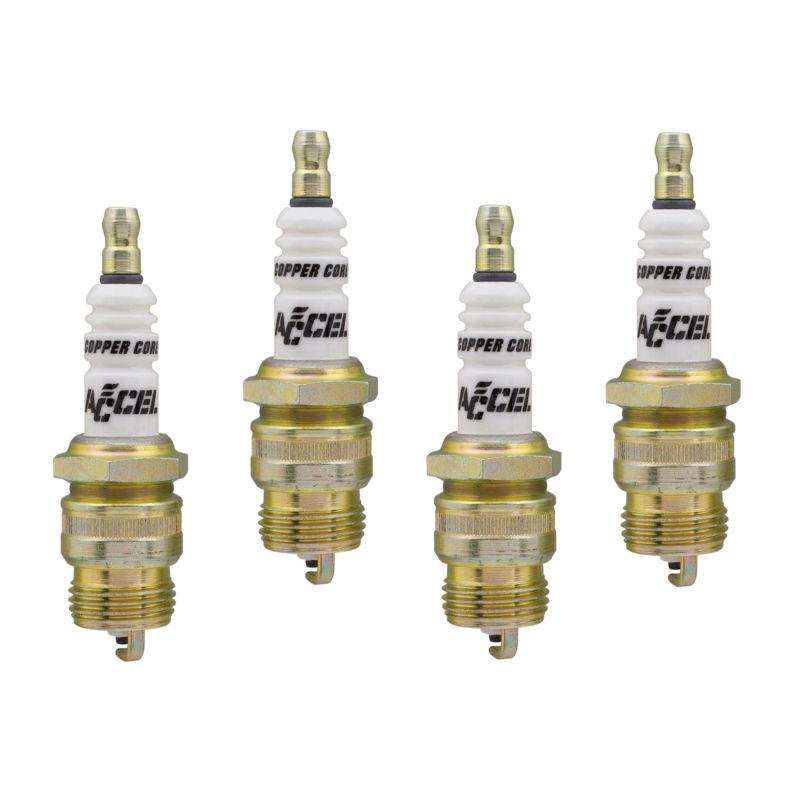 Accel 0378-4 spark plugs copper core tapered seat .460" reach 4 pack