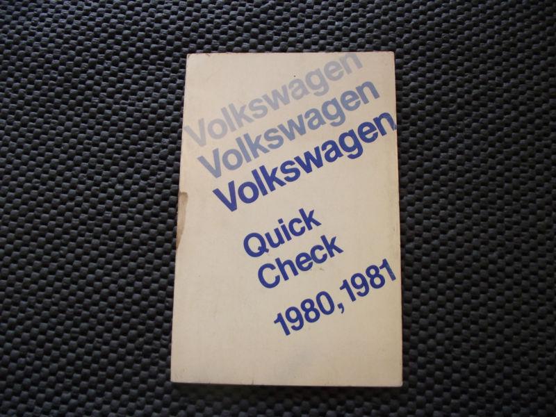 Volkswagen quick check 1980, 1981