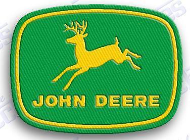 John deere iron on 100% embroidered patch patches farming - 2.1 x 1.9  inches