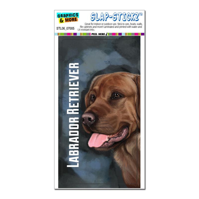 Chocolate labrador retriever blue - dog pet - slap-stickz™ window bumper sticker