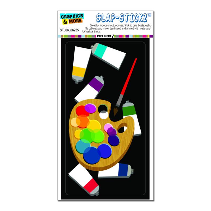 Painters palette black - artist painting - slap-stickz™ window bumper sticker