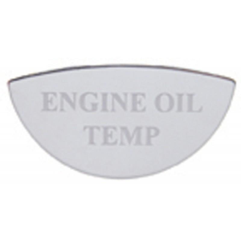 Gauge emblem engine oil temp stainless etched block letters for freightliner