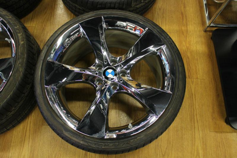 Bmw 750  21" oem chrome wheels w/ pirelli p zero tires rare & expensive