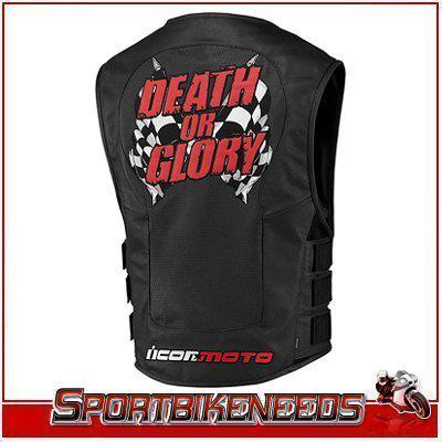 Icon regulator death or glory black leather vest 4xl
