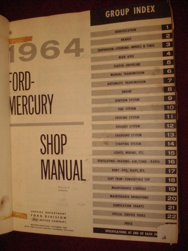 1964 ford and mercury big car shop manual / shop book 