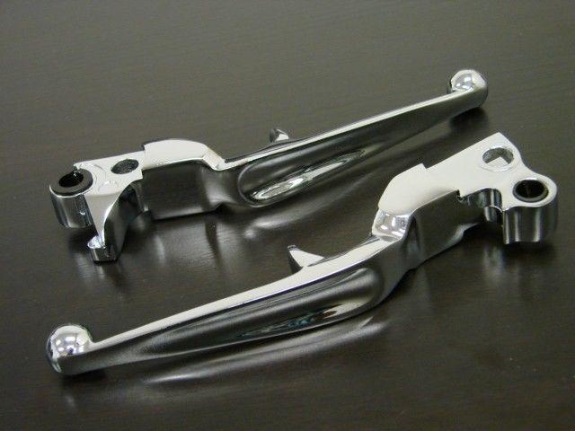 Chrome brake clutch levers for harley softail dyna sportster fat boy low rider