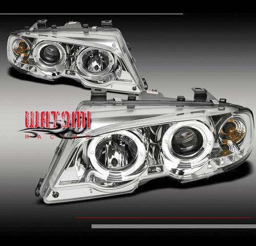 00-03 bmw e46 3 series 2dr/01-06 m3 halo drl led projector headlights lamp clear