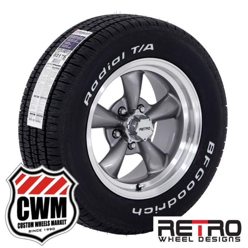 15x7"/8" retro gray wheels 5x4.50" tires 225/60r15-255/60r15 for mopar rwd cars