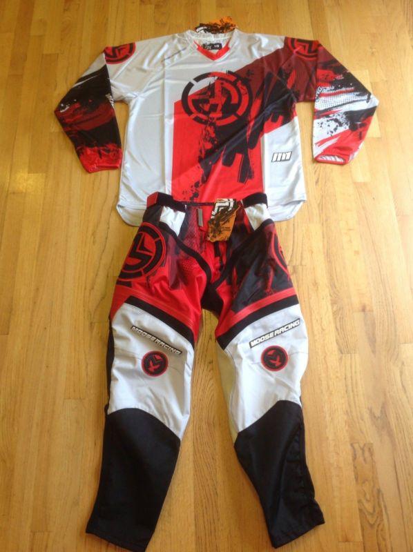  moose racing m1 mx pants / jersey,sz 32 / large.red/white-new w tags,msrp $139.