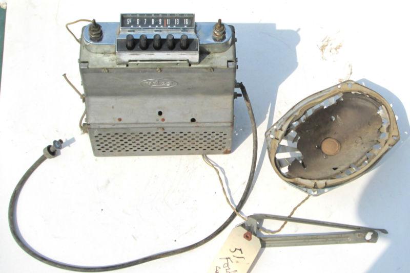 1951 ford car original 6v am tube radio with speaker & brackets / model # imf