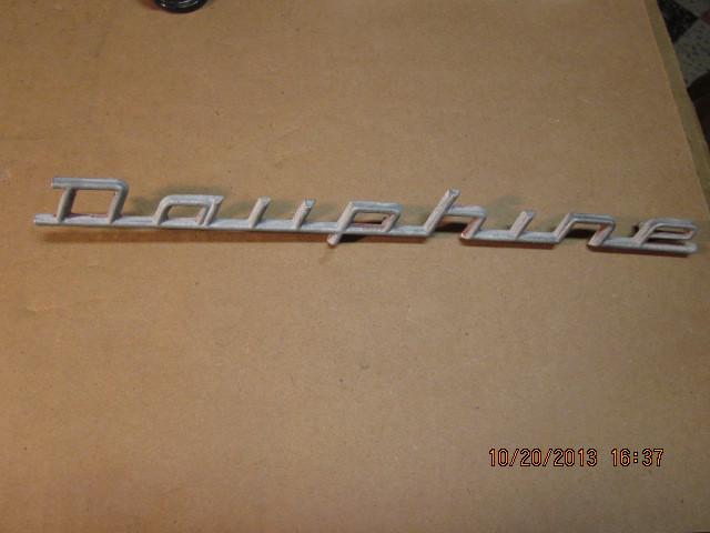 "dauphine" aluminum name plate circa 60s used